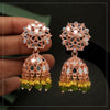 Mehandi Green Color Rose Gold Mirror Earrings (MRE121MGRN)