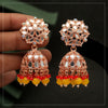 Yellow Color Rose Gold Mirror Earrings (MRE121YLW)