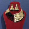 Black Color Kundan Mirror Necklaces Set (MRN104BLK)
