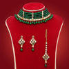 Green Color Kundan Mirror Necklaces Set  (MRN106GRN)