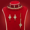 Maroon Color Kundan Mirror Choker Necklace Set (MRN106MRN)