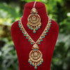 Firozi Color Kundan Mirror Necklaces Set (MRN107FRZ)