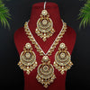 Gold Color Kundan Mirror Necklace Set (MRN107GLD)