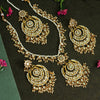 Gold Color Kundan Mirror Necklace Set (MRN107GLD)