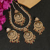 Maroon & Green Color Kundan Mirror Necklaces Set (MRN107MG)