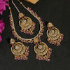 Purple Color Kundan Mirror Necklaces Set (MRN107PRP)