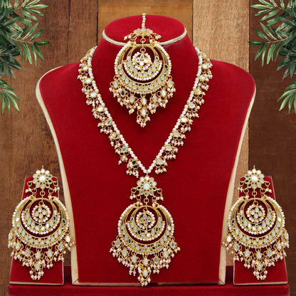 White Color Kundan Mirror Necklaces Set (MRN107WHT)