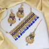 Blue Color Kundan Mirror Choker Necklace Set (MRN108BLU)