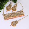 Peach Color Kundan Mirror Necklaces Set (MRN108PCH)
