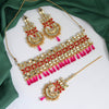 Rani Color Kundan Mirror Choker Necklace Set (MRN108RNI)