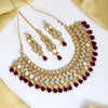 Purple Color Kundan Mirror Necklaces Set (MRN109PRP)