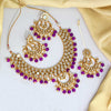 Purple Color Kundan Mirror Necklaces Set (MRN110PRP)