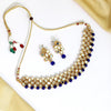 Blue Color Kundan Mirror Necklaces Set (MRN111BLU)