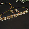 Peach Color Choker Kundan Mirror Necklaces Set (MRN111PCH)