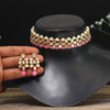 Pink Color Choker Kundan Mirror Necklaces Set (MRN111PNK)