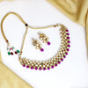 Purple Color Kundan Mirror Necklaces Set (MRN111PRP)