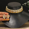 Yellow Color Choker Kundan Mirror Necklaces Set (MRN111YLW)