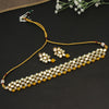 Yellow Color Choker Kundan Mirror Necklaces Set (MRN111YLW)