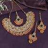 Peach Color Kundan Mirror Necklaces Set (MRN113PCH)