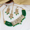 Green Color Choker Kundan Mirror Necklaces Set (MRN114GRN)