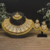 Lemon Yellow Color Kundan Mirror Necklaces Set (MRN115LYLW)