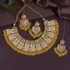 Lemon Yellow Color Kundan Mirror Necklaces Set (MRN115LYLW)