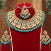 Firozi Color Kundan Mirror Necklaces Set (MRN115RGRN)