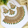 Green Color Kundan Mirror Necklaces Set  (MRN116GRN)