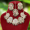 Grey Color Meenakari Mirror Necklaces Set (MRN120GRY)