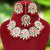 Red Color Meenakari Mirror Necklaces Set (MRN120RED)