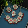 Red Color Meenakari Mirror Necklaces Set (MRN120RED)