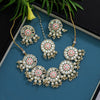 White Color Meenakari Mirror Necklaces Set (MRN120WHT)