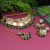 Green Color Kundan Mirror Choker Necklace Set (MRN124GRN)