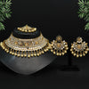 Gold Color Kundan Mirror Choker Necklace Set (MRN125GLD)