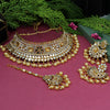 Gold Color Kundan Mirror Choker Necklace Set (MRN125GLD)