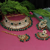 Green Color Kundan Mirror Choker Necklace Set (MRN125GRN)
