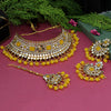 Yellow Color Kundan Mirror Choker Necklace Set (MRN125YLW)