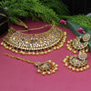 Gold Color Kundan Mirror Choker Necklace Set (MRN126GLD)