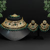 Green Color Kundan Mirror Choker Necklace Set (MRN126GRN)
