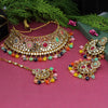 Multi Color Kundan Mirror Choker Necklace Set (MRN126MLT)