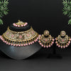Pink Color Kundan Mirror Choker Necklace Set (MRN126PNK)