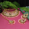 Pink Color Kundan Mirror Choker Necklace Set (MRN126PNK)