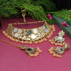 Peach Color Kundan Mirror Choker Necklace Set (MRN128PCH)