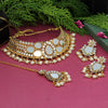 White Color Kundan Mirror Choker Necklace Set (MRN131WHT)