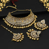 Gold Color Kundan Mirror Choker Necklace Set (MRN133GLD)