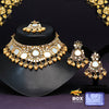 Gold Color Kundan Mirror Choker Necklace Set (MRN134GLD)