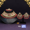 Rani Color Kundan Mirror Choker Necklace Set (MRN136RNI)