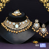 Gold Color Kundan Mirror Choker Necklace Set (MRN137GLD)