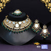 Green Color Kundan Mirror Choker Necklace Set (MRN137GRN)