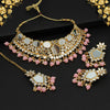 Pink Color Kundan Mirror Choker Necklace Set (MRN137PNK)
